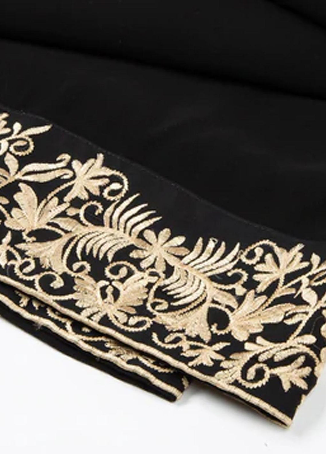 Abaya pk Embroidered Chiffon  Chadar ABA22EC BEIGE BORDER - Embroidered Chadar