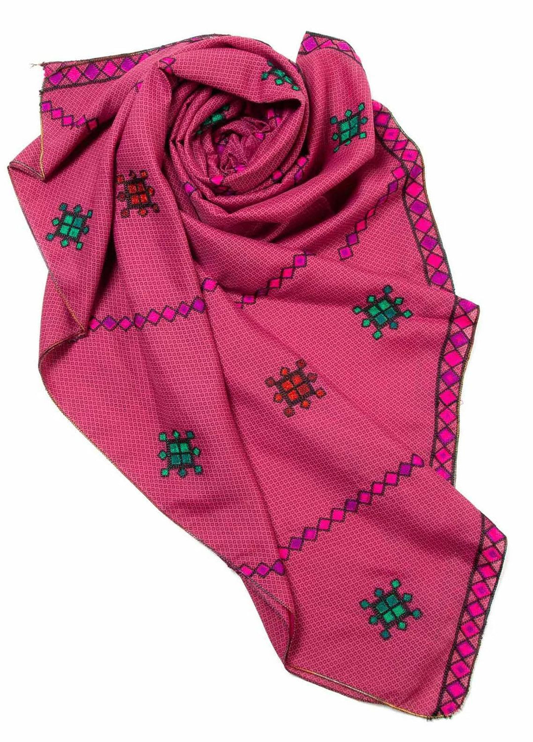 Abaya pk Embroidered Cotton  Chadar ABA22EC PINK TRADITIONAL - Embroidered Chadar