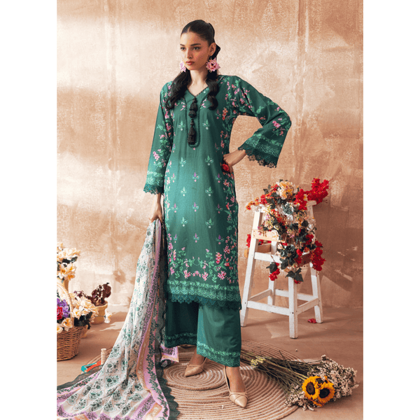 Liyana by Mashra RTW Printed Lawn 3 Piece Suit Emerald Casual Collection