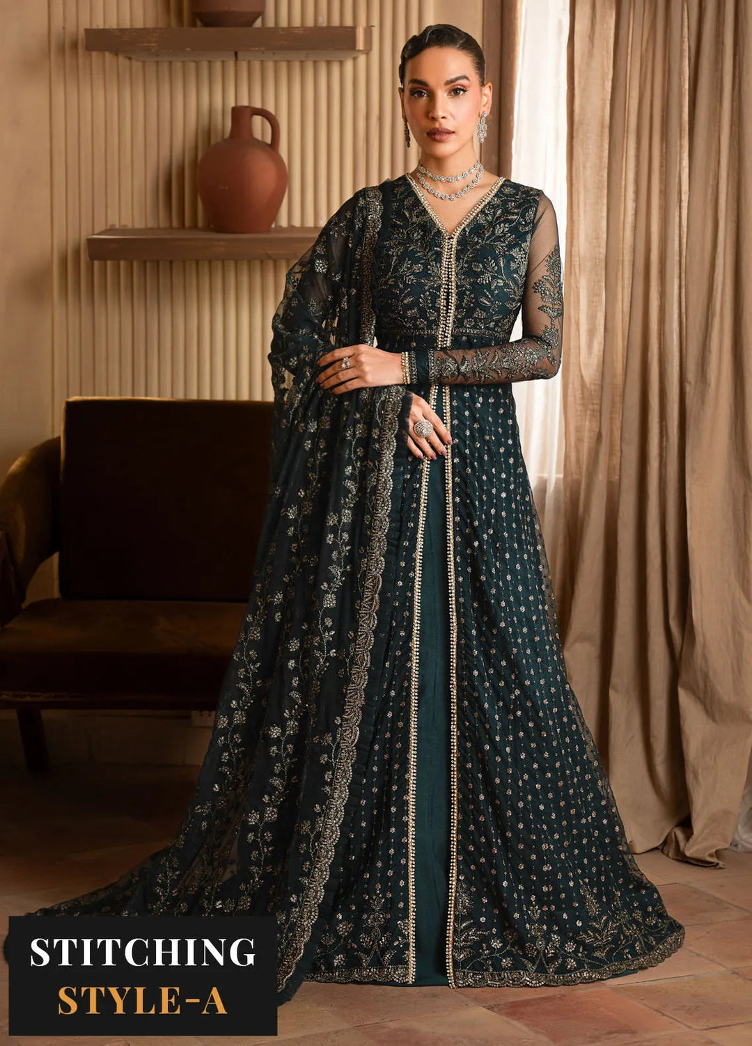 Emirah by Zarif Embroidered Net Suit Unstitched 3 Piece ZRF24E ZEF 01- Orna - Formal Collection