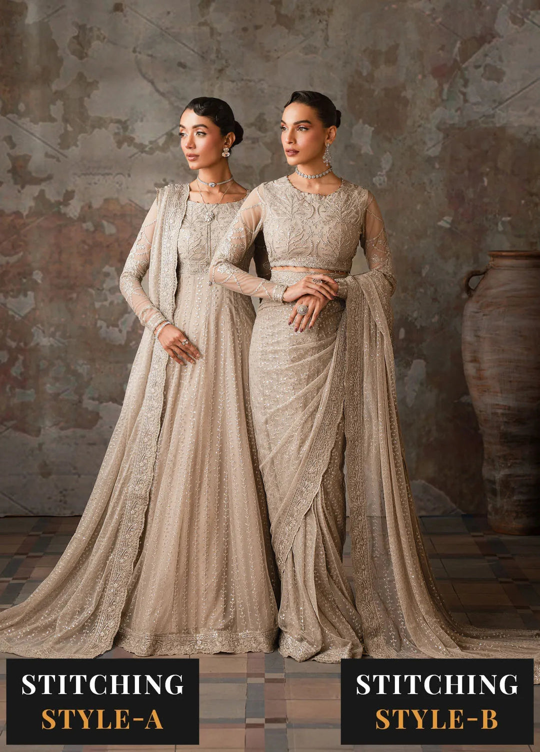 Emirah by Zarif Embroidered Net Suit Unstitched 3 Piece ZR25UF ZEF 02- Breeze - Formal Collection