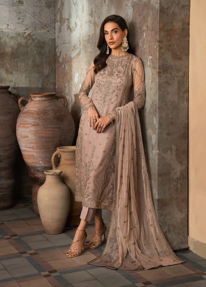 Emirah by Zarif Embroidered Net Suit Unstitched 3 Piece ZR25UF ZEF 04- Aurora - Formal Collection