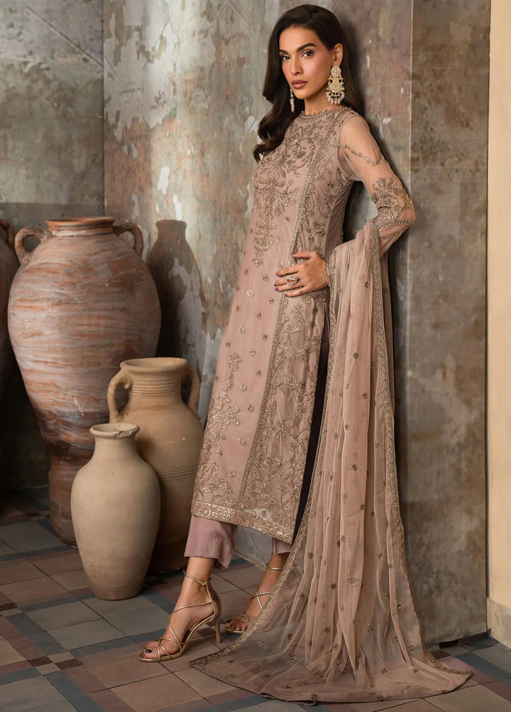 Emirah by Zarif Embroidered Net Suit Unstitched 3 Piece ZR25UF ZEF 04- Aurora - Formal Collection