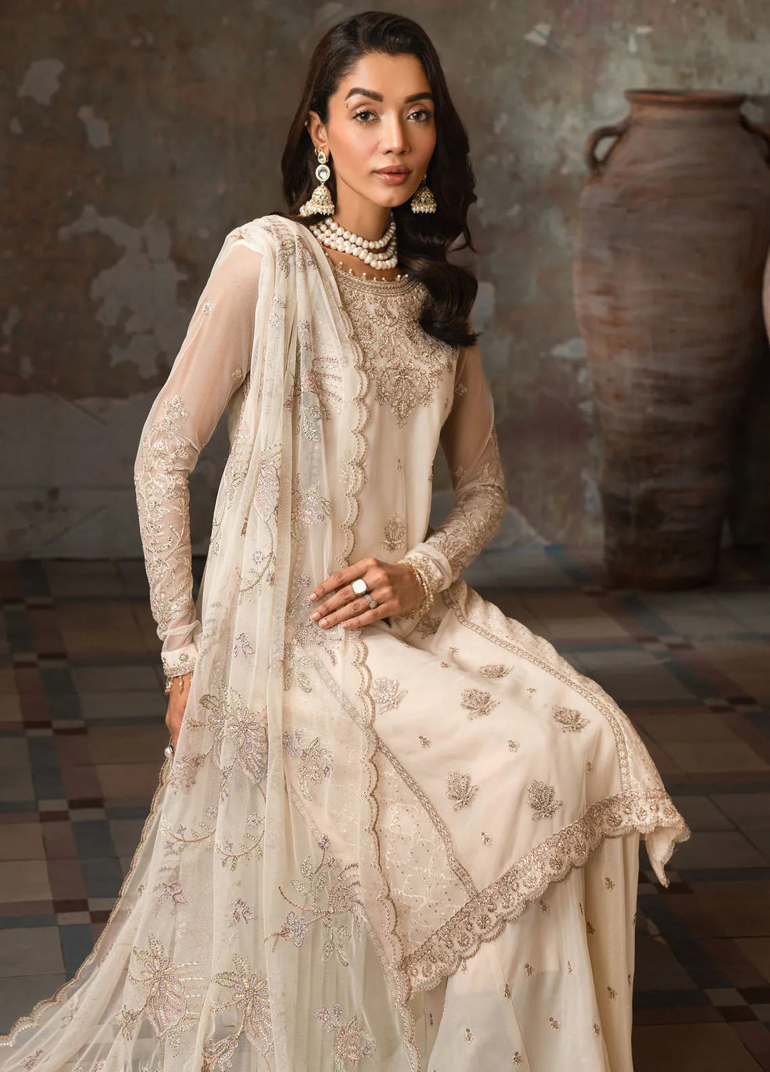 Emirah by Zarif Embroidered Net Suit Unstitched 3 Piece ZR25UF ZEF 06- Meera - Formal Collection