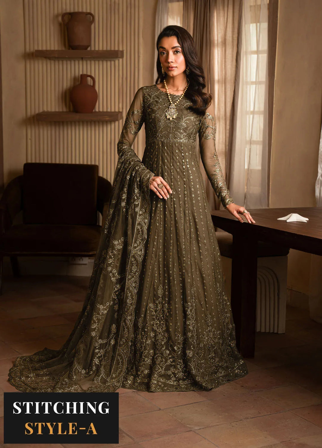 Emirah by Zarif Embroidered Net Suit Unstitched 3 Piece ZRF24E ZEF 07- Jazab - Formal Collection