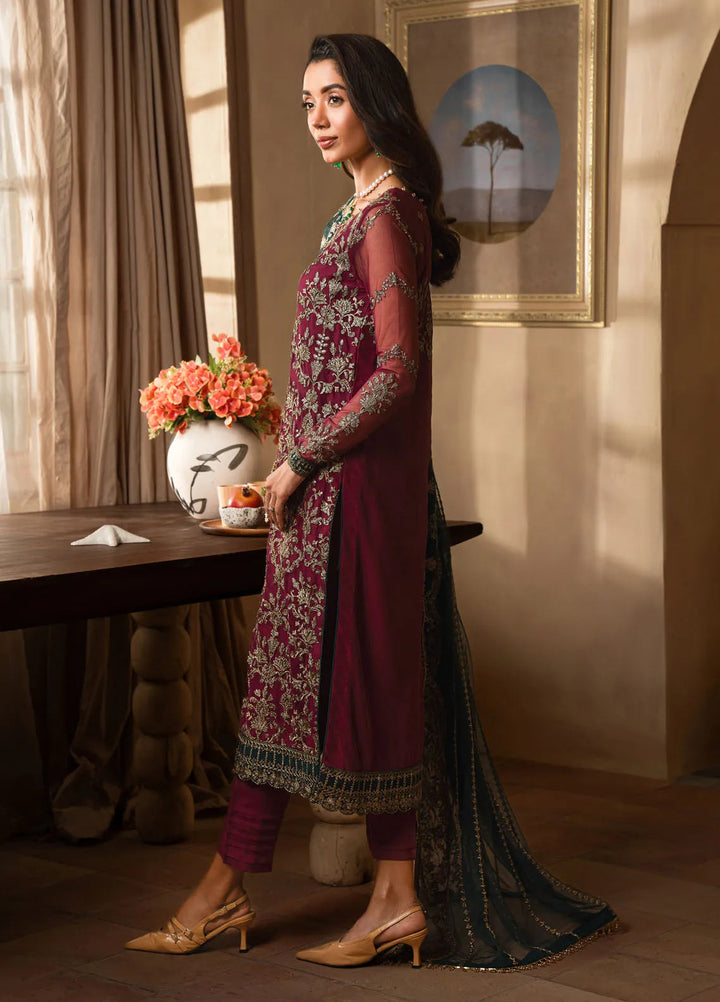 Emirah by Zarif Embroidered Net Suit Unstitched 3 Piece ZRF24E ZEF 08- Hayal - Formal Collection