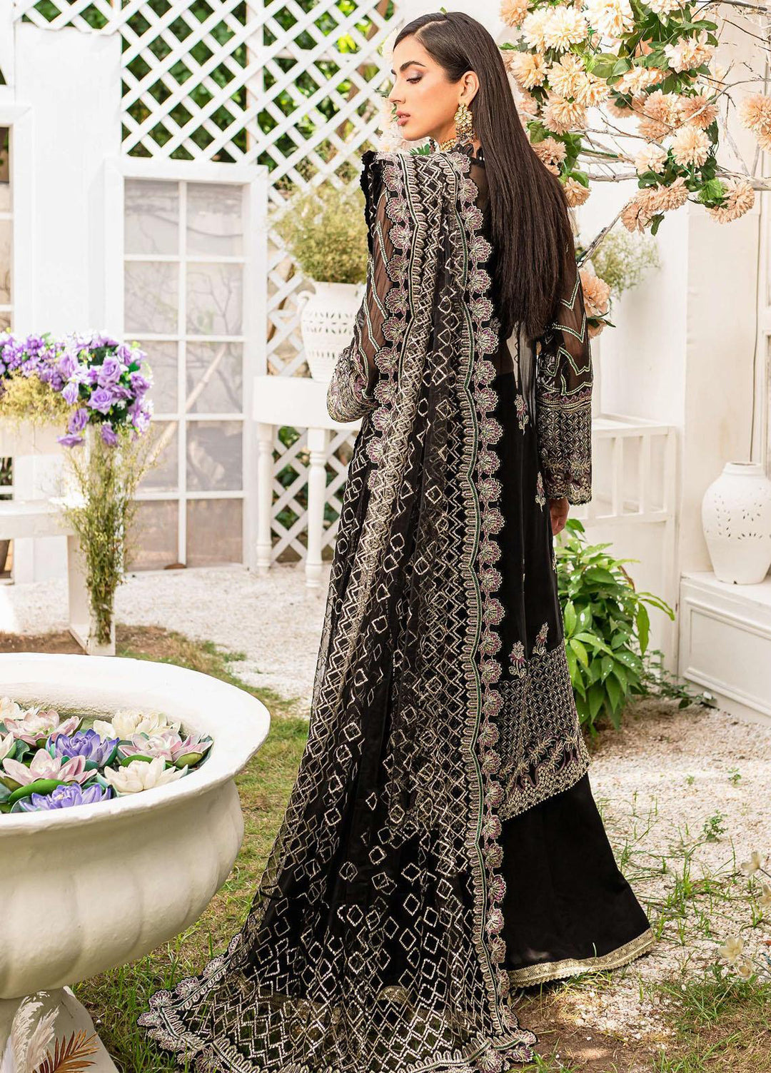A'La Mode By Gisele Embroidered Chiffon Suits Unstitched 3 Piece GL22A Emory - Luxury Collection