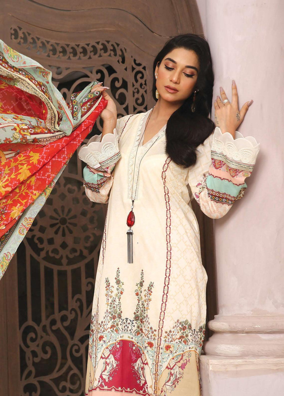 Emrose by LALA Textiles Digital Printed Lawn Suits Unstitched 3 Piece LT22EM FARDIS LA-0038 - Summer Collection