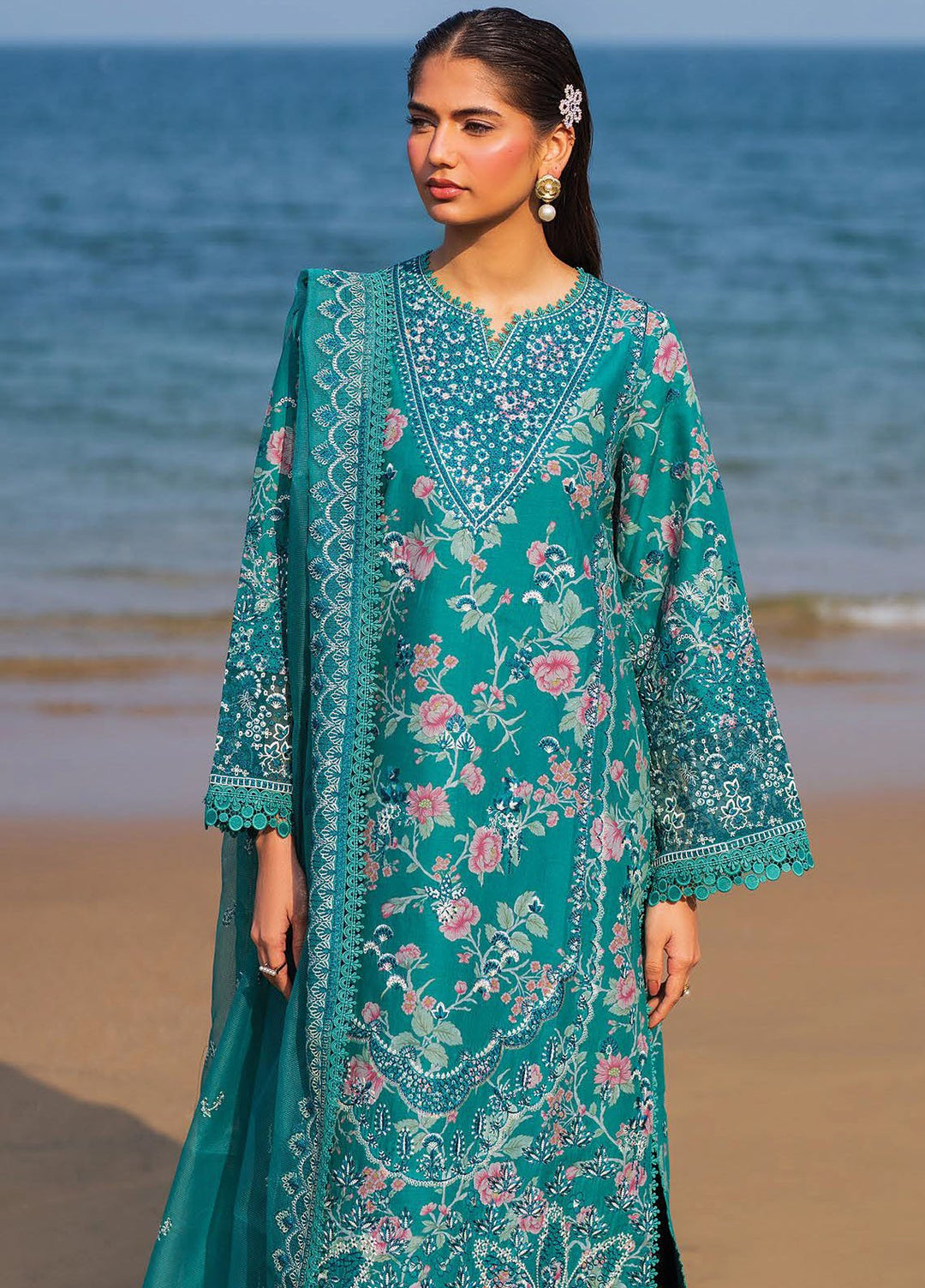 Endless by Afrozeh Embroidered Lawn Suits Unstitched 3 Piece AF25ES D-10 Plush - Summer Collection