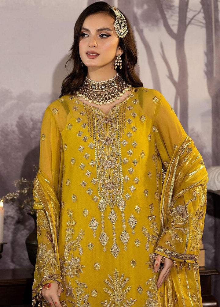 Enliven Majestic By Imrozia Premium Embroidered Chiffon Suits Unstitched 3 Piece IMP24EL M-61 Isabella - Formal Collection