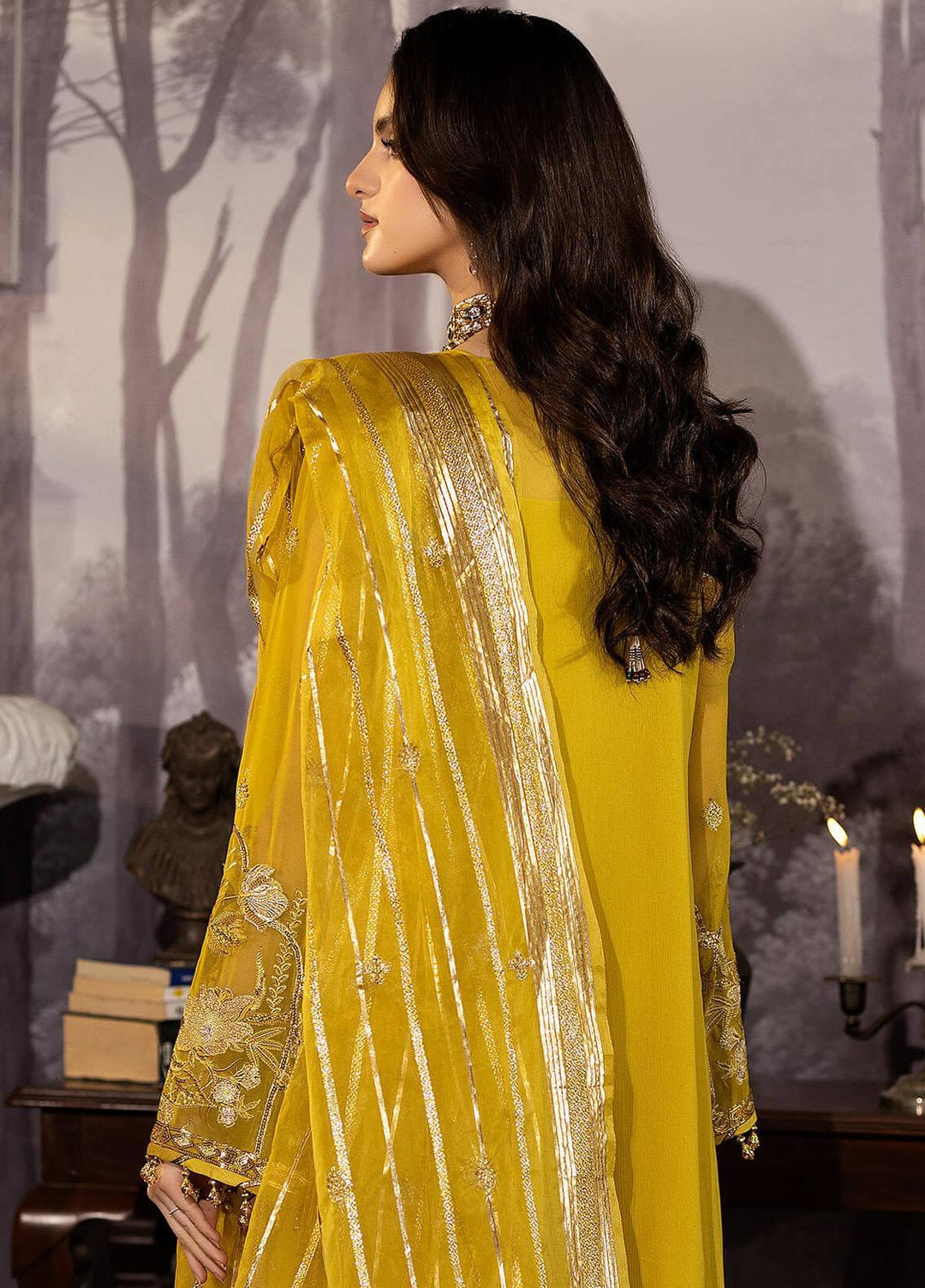 Enliven Majestic By Imrozia Premium Embroidered Chiffon Suits Unstitched 3 Piece IMP24EL M-61 Isabella - Formal Collection