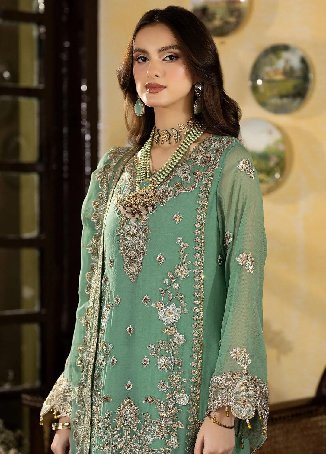Enliven Majestic By Imrozia Premium Embroidered Chiffon Suits Unstitched 3 Piece IMP24EL M-65 Romana - Formal Collection