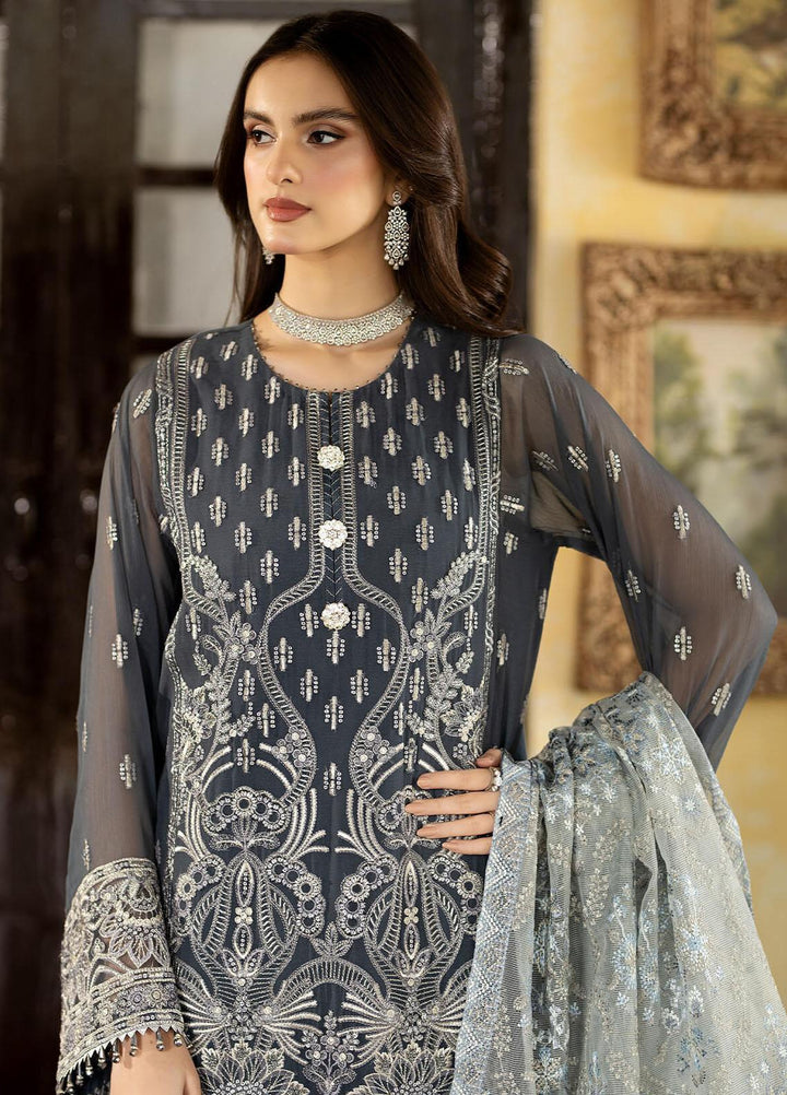 Enliven Majestic By Imrozia Premium Embroidered Chiffon Suits Unstitched 3 Piece IMP24EL M-70 Soleil - Formal Collection