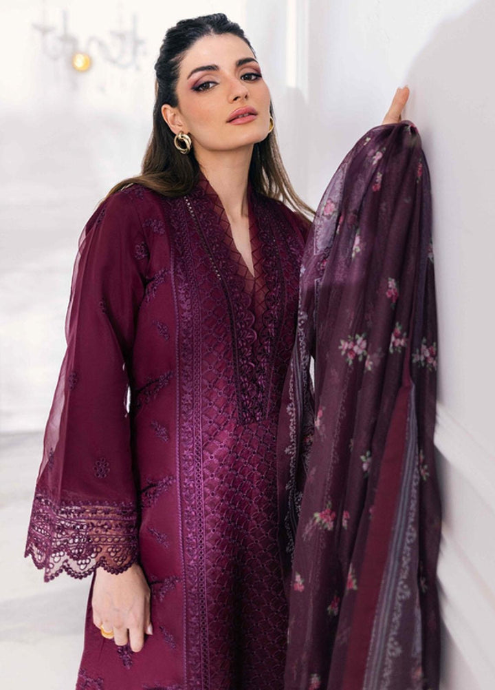 Ensembles By Azure Embroidered Organza Suits Unstitched 4 Piece AZU23ESE3 Vintage-Rose  - Festive Collection
