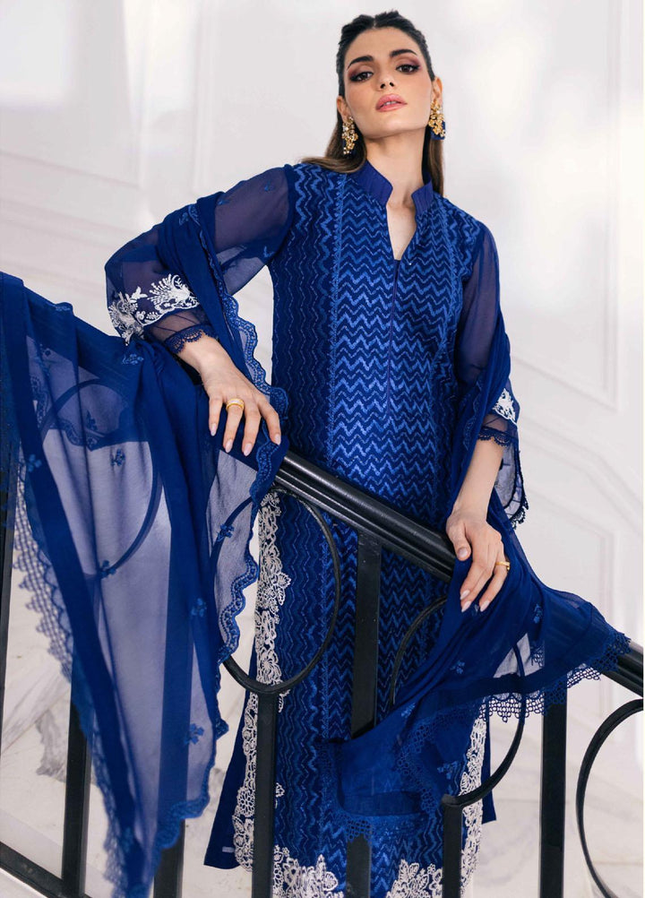 Ensembles By Azure Embroidered Chiffon Suits Unstitched 4 Piece AZU23ESE3 Mellow-Breeze - Festive Collection