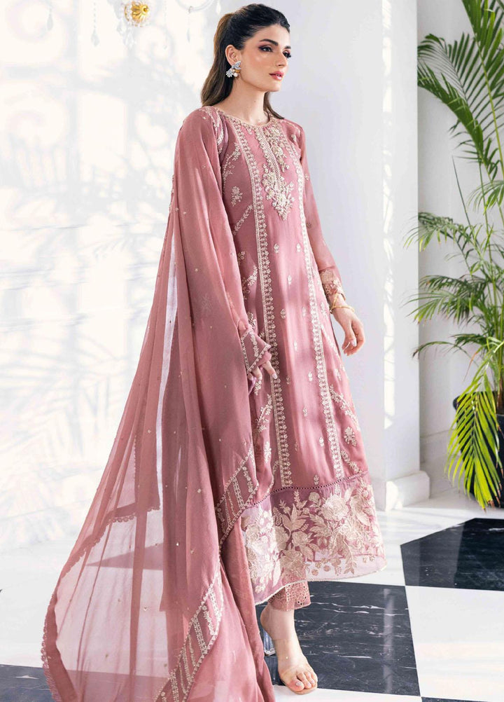 Ensembles By Azure Embroidered Chiffon Suits Unstitched 4 Piece AZU23ESE3 Candy-Blush - Festive Collection