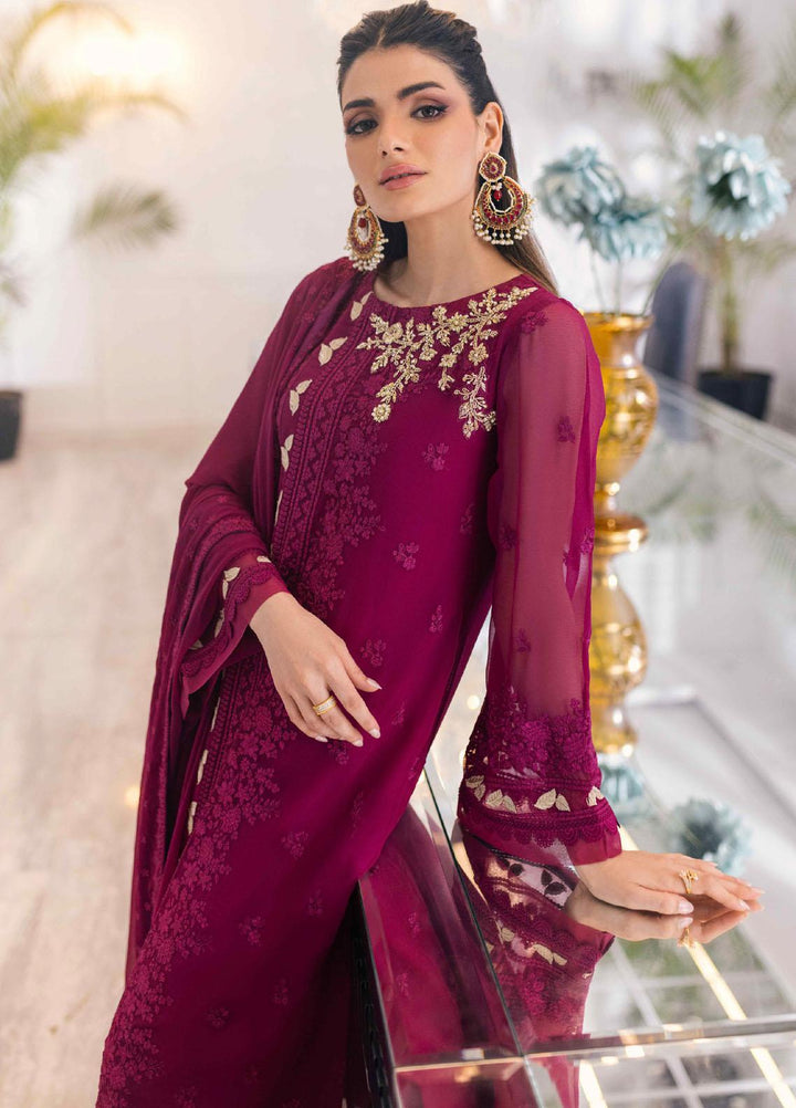 Ensembles By Azure Embroidered Chiffon Suits Unstitched 4 Piece AZU23ESE3 Glooming-Dive  - Festive Collection