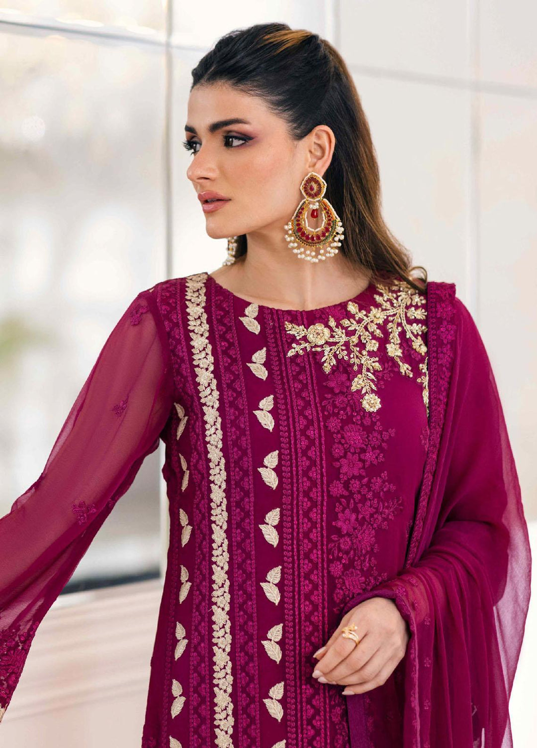 Ensembles By Azure Embroidered Chiffon Suits Unstitched 4 Piece AZU23ESE3 Glooming-Dive  - Festive Collection