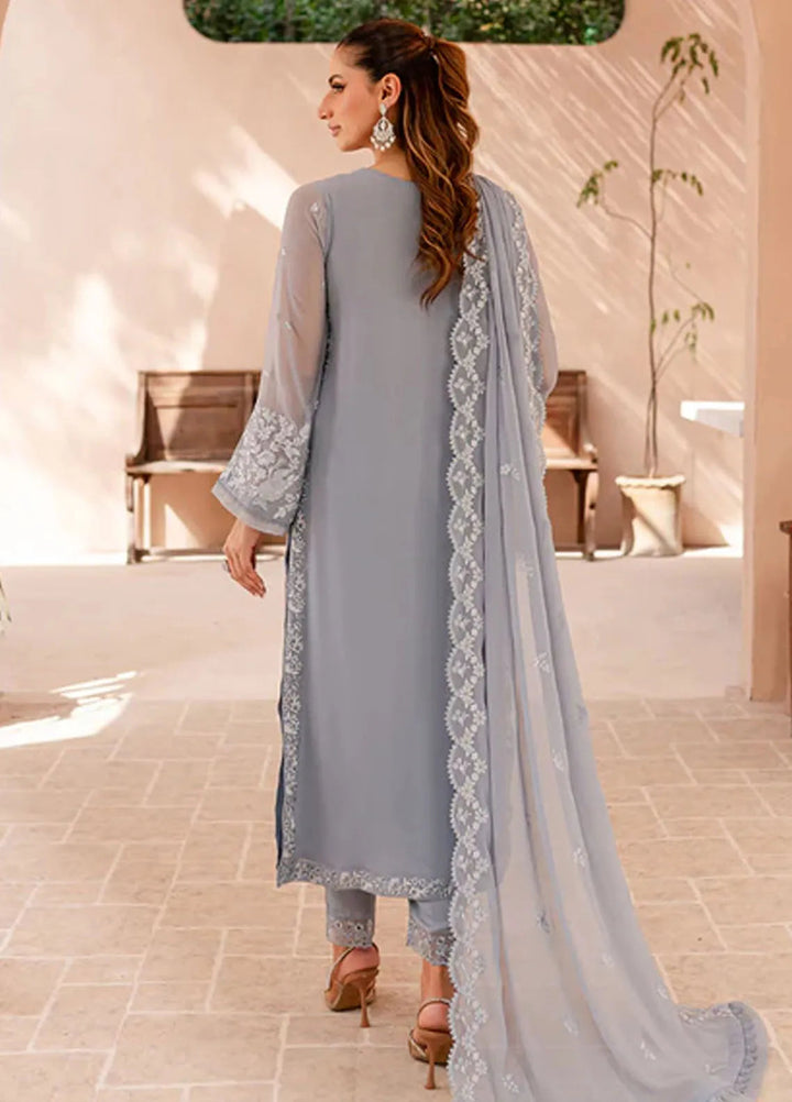 Ensembles By Azure  Embroidered Chiffon Suit Unstitched 4 Piece AZ24EF MWES-068 Moon Whisper - Festive Collection