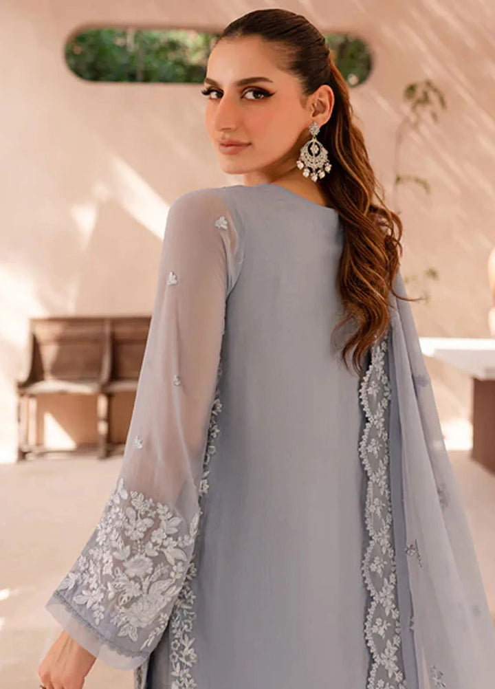 Ensembles By Azure  Embroidered Chiffon Suit Unstitched 4 Piece AZ24EF MWES-068 Moon Whisper - Festive Collection