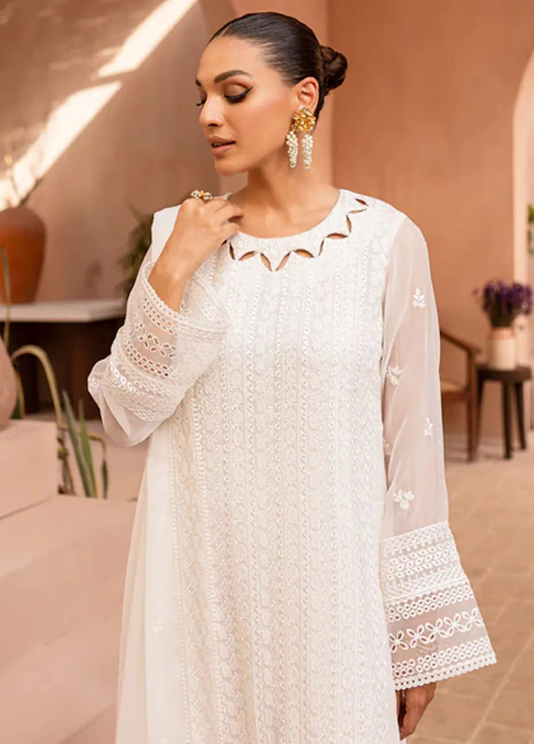 Ensembles By Azure  Embroidered Chiffon Suit Unstitched 4 Piece AZ24EF RAES-066 Royal Allure - Festive Collection