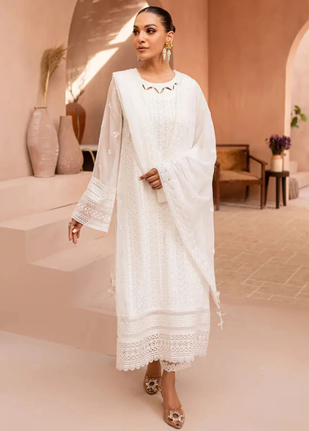 Ensembles By Azure  Embroidered Chiffon Suit Unstitched 4 Piece AZ24EF RAES-066 Royal Allure - Festive Collection