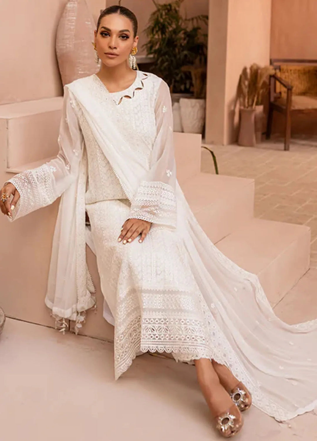 Ensembles By Azure  Embroidered Chiffon Suit Unstitched 4 Piece AZ24EF RAES-066 Royal Allure - Festive Collection