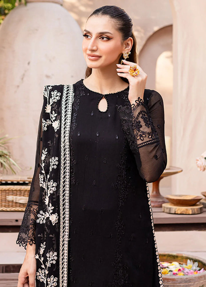 Ensembles By Azure  Embroidered Chiffon Suit Unstitched 4 Piece AZ24EF SBES-070 Starry Bliss - Festive Collection