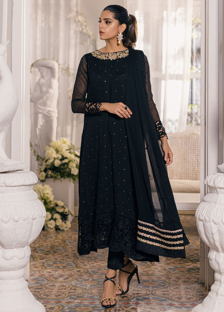 Ensembles by Azure Embroidered Chiffon Suits Unstitched 3 Piece AZU24EF ES-047 Midnight Glow - Festive Collection