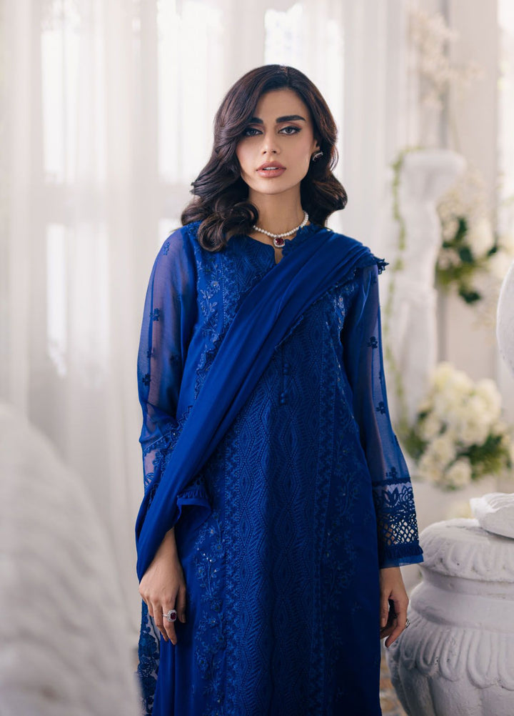 Ensembles by Azure Embroidered Chiffon Suits Unstitched 3 Piece AZU24EF ES-052 Iris Charm - Festive Collection