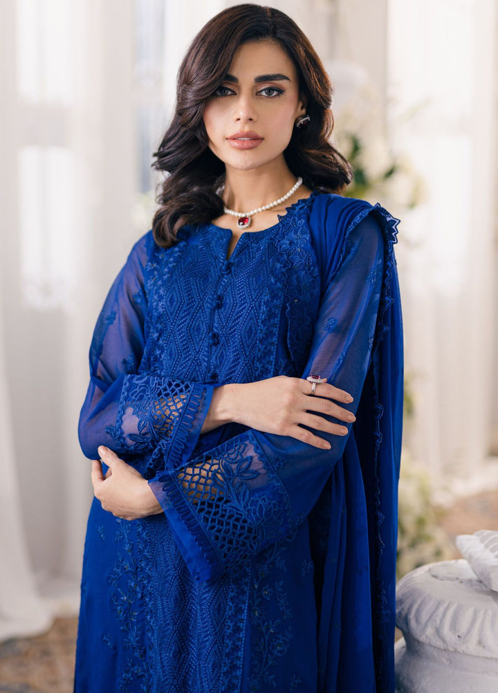 Ensembles by Azure Embroidered Chiffon Suits Unstitched 3 Piece AZU24EF ES-052 Iris Charm - Festive Collection