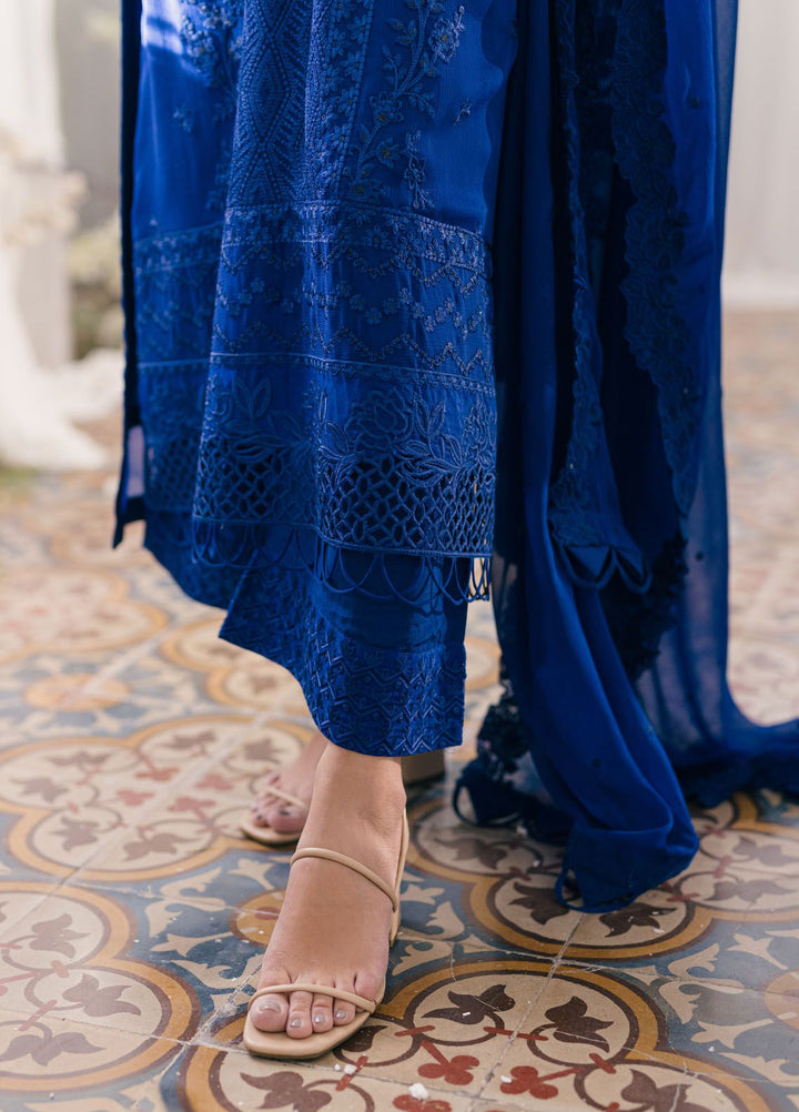 Ensembles by Azure Embroidered Chiffon Suits Unstitched 3 Piece AZU24EF ES-052 Iris Charm - Festive Collection