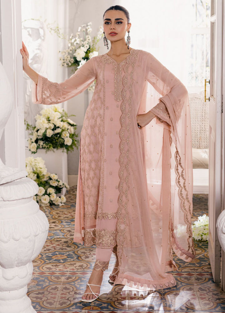 Ensembles by Azure Embroidered Chiffon Suits Unstitched 3 Piece AZU24EF ES-053 Nectarine - Festive Collection