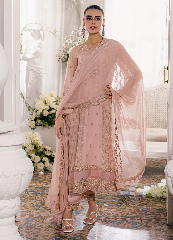 Ensembles by Azure Embroidered Chiffon Suits Unstitched 3 Piece AZU24EF ES-053 Nectarine - Festive Collection