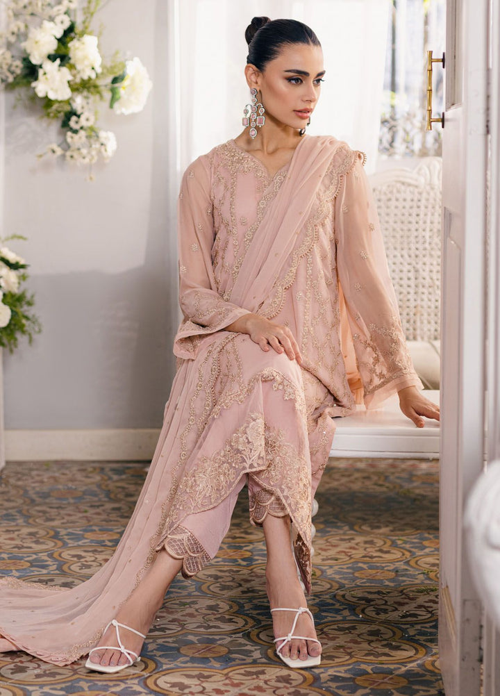 Ensembles by Azure Embroidered Chiffon Suits Unstitched 3 Piece AZU24EF ES-053 Nectarine - Festive Collection