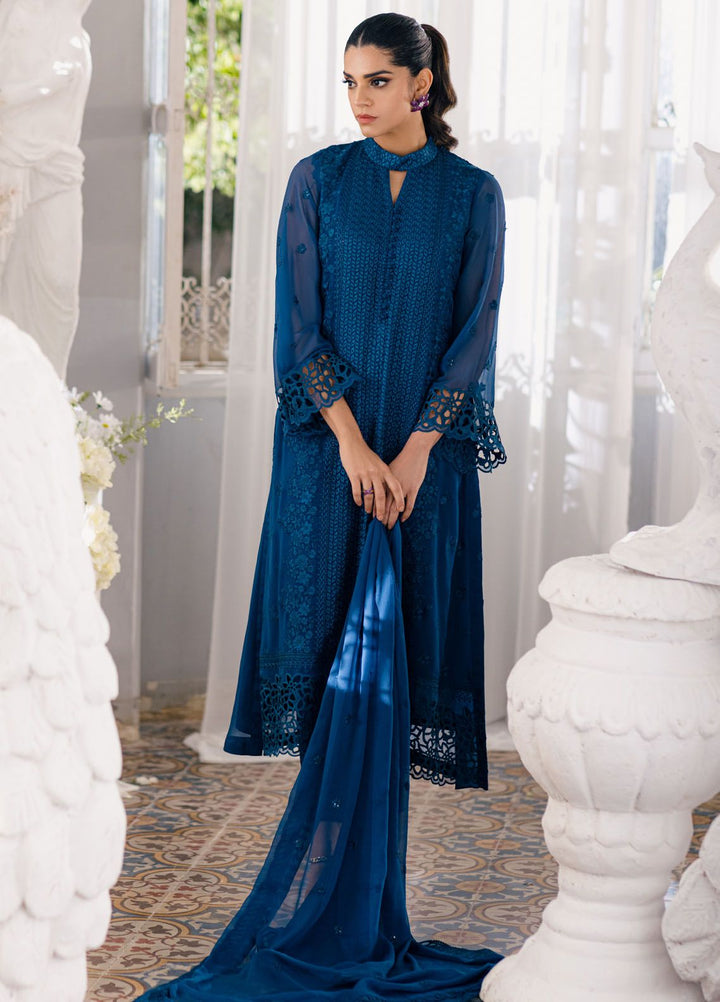 Ensembles by Azure Embroidered Chiffon Suits Unstitched 3 Piece AZU24EF ES-055 Galactic Glow - Festive Collection