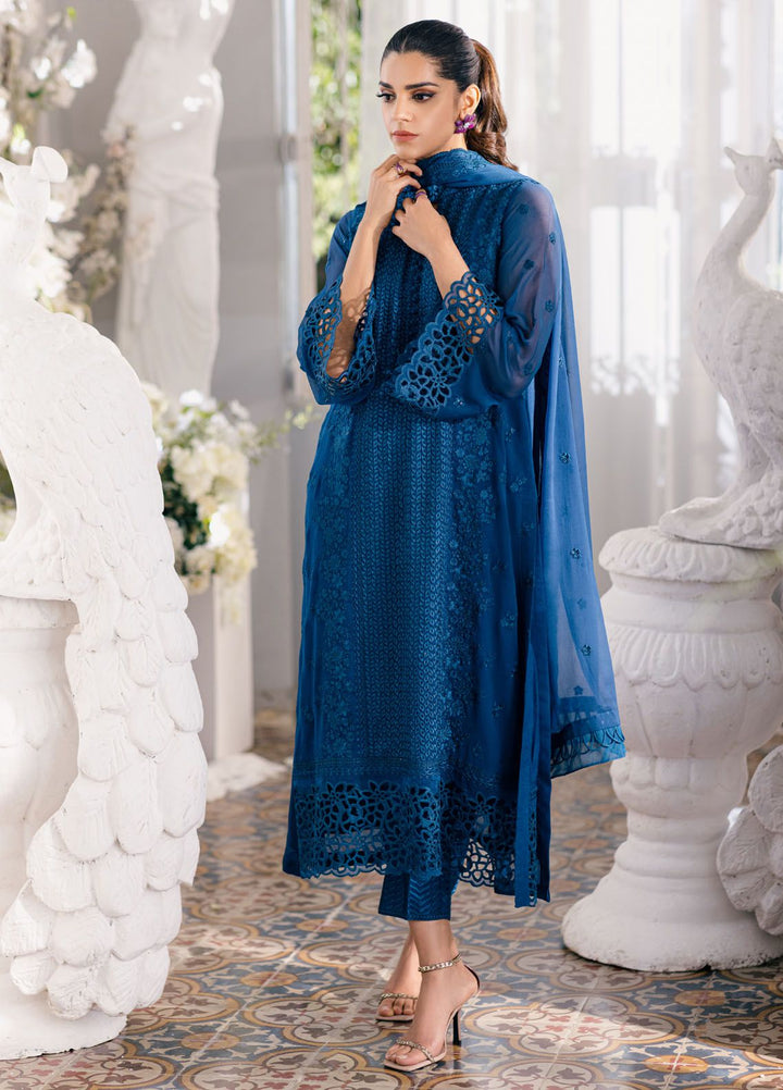 Ensembles by Azure Embroidered Chiffon Suits Unstitched 3 Piece AZU24EF ES-055 Galactic Glow - Festive Collection