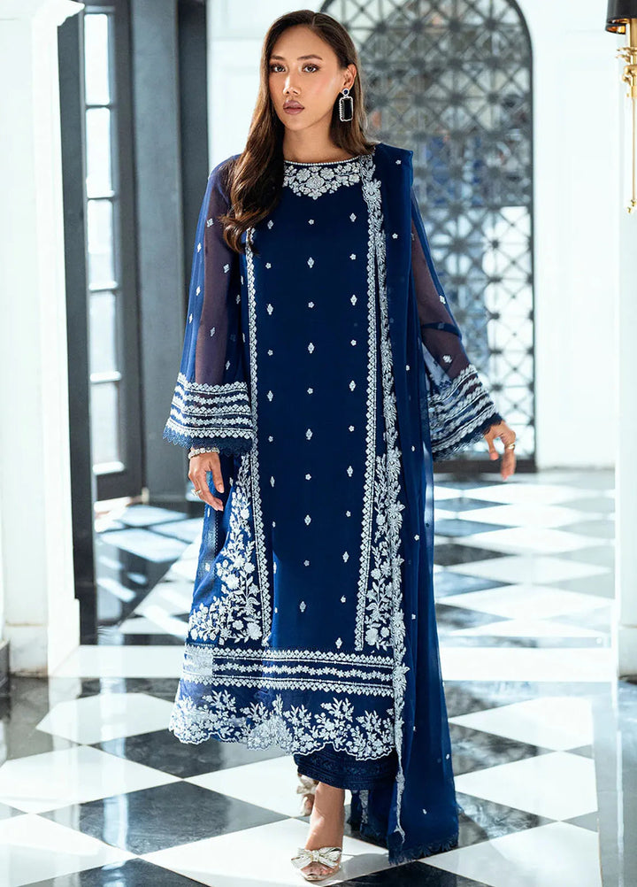 Ensembles by Azure Embroidered Chiffon Suits Unstitched 3 Piece AZU25ED Moon Light - Festive Collection