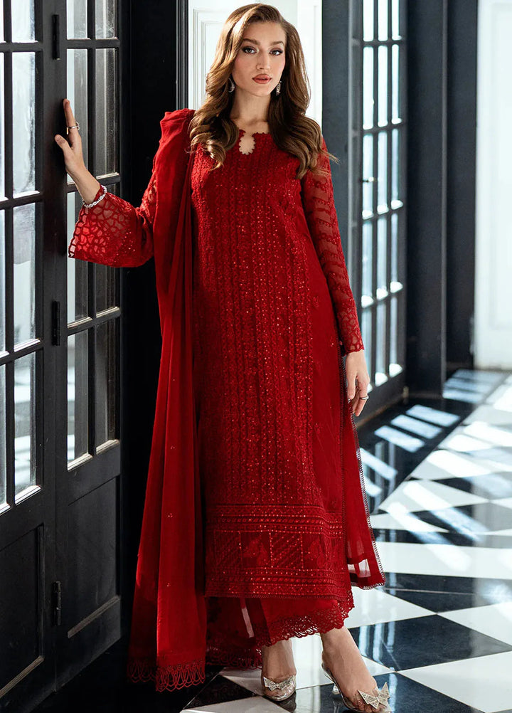 Ensembles by Azure Embroidered Chiffon Suits Unstitched 3 Piece AZU25ED Ruby Rose - Festive Collection