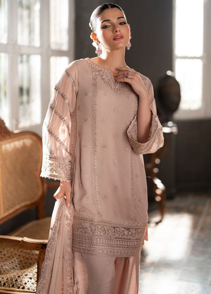 Ensembles by Azure Embroidered Chiffon Suits Unstitched 3 Piece AZU25EF Fadad Rouge ES-105 - Festive Collection