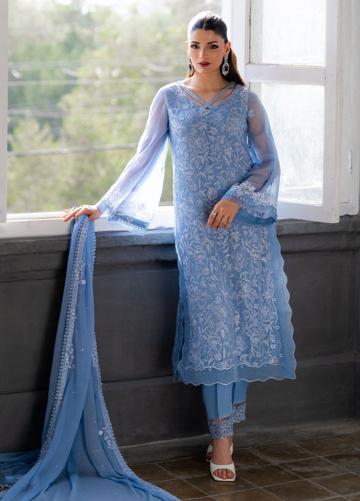 Ensembles by Azure Embroidered Chiffon Suits Unstitched 3 Piece AZU25EF Twilight Ash ES-111 - Festive Collection