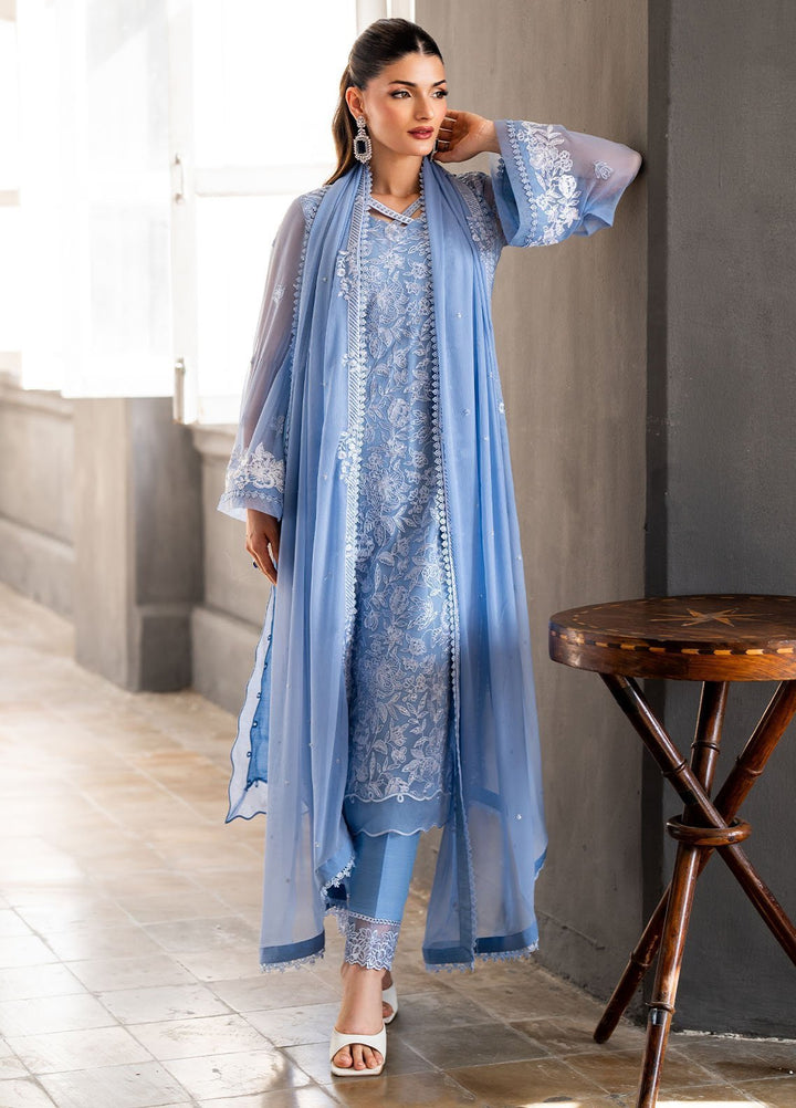 Ensembles by Azure Embroidered Chiffon Suits Unstitched 3 Piece AZU25EF Twilight Ash ES-111 - Festive Collection