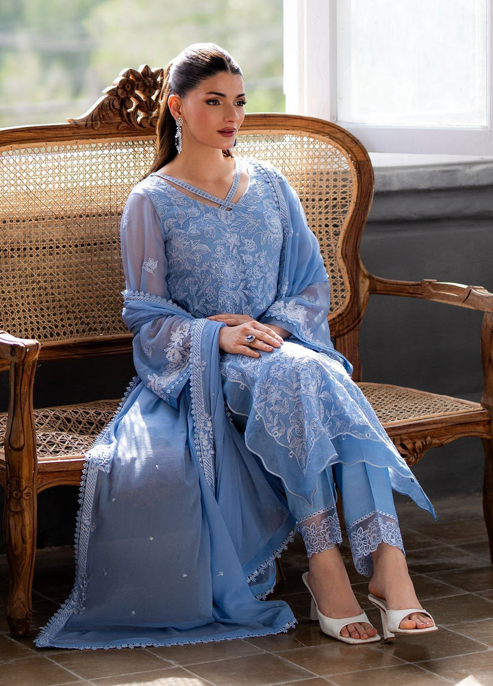 Ensembles by Azure Embroidered Chiffon Suits Unstitched 3 Piece AZU25EF Twilight Ash ES-111 - Festive Collection