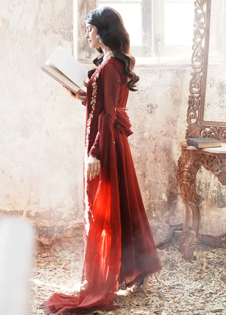 Ensembles By Azure Embroidered Chiffon Suits Unstitched 3 Piece AZU25EN I-01317 Red Mist - Festive Collection