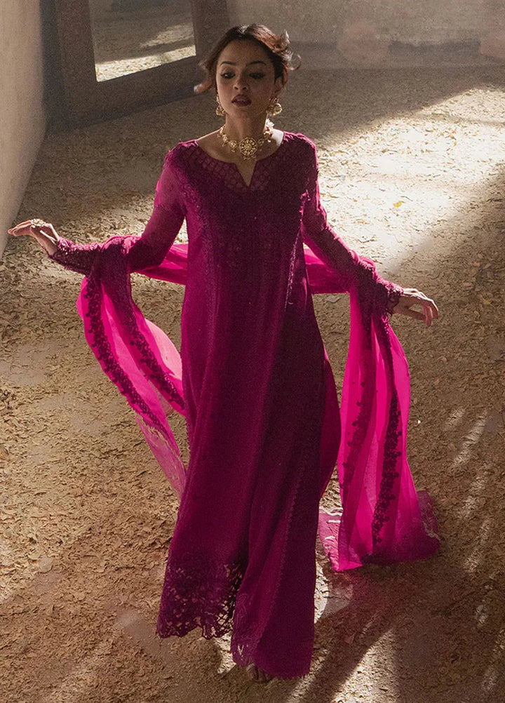 Ensembles By Azure Embroidered Chiffon Suits Unstitched 3 Piece AZU25EN I-01341 Plum Reverie - Festive Collection