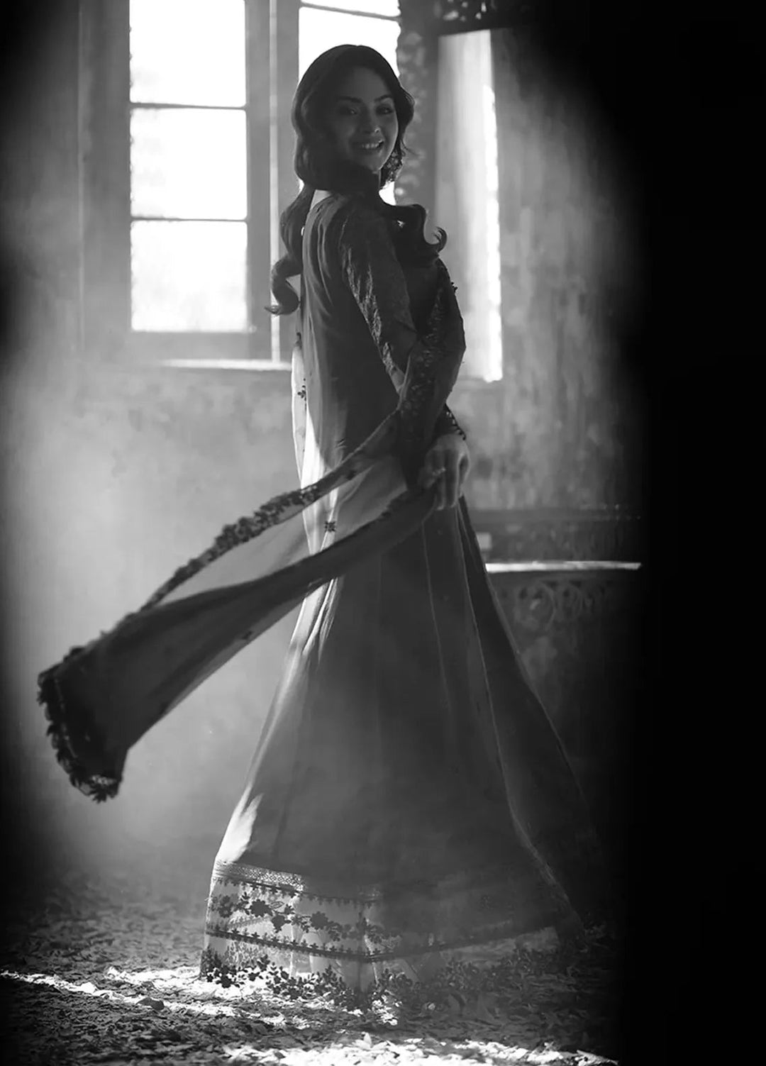 Ensembles By Azure Embroidered Chiffon Suits Unstitched 3 Piece AZU25EN I-01347 Mystic Teal - Festive Collection