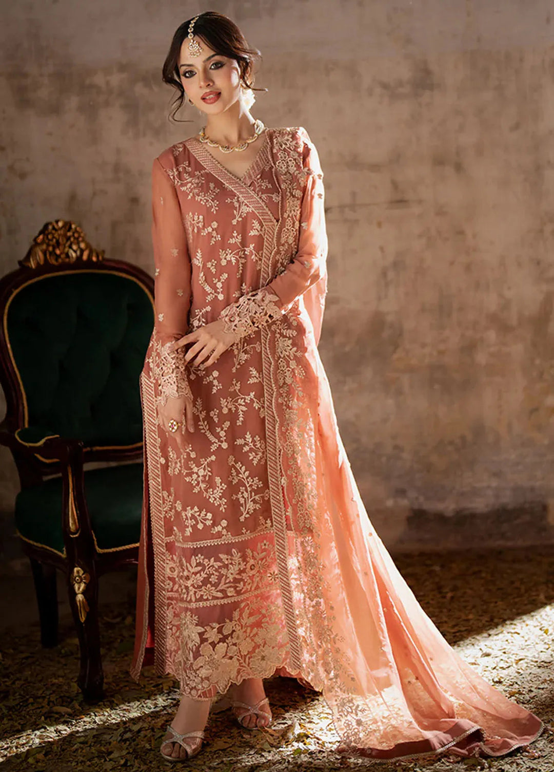 Ensembles By Azure Embroidered Chiffon Suits Unstitched 3 Piece AZU25EN I-01353 Dusky Bloom - Festive Collection