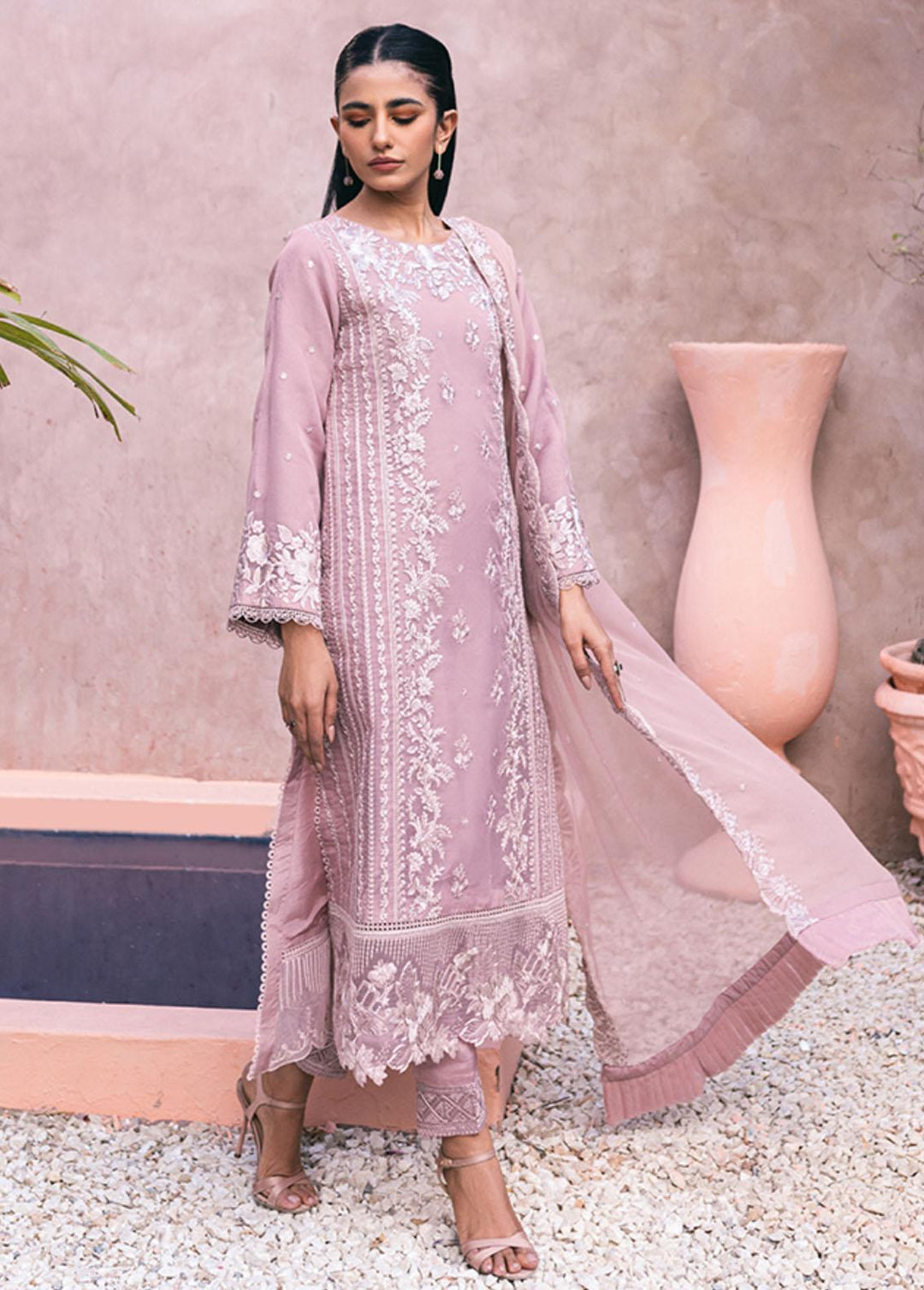 Ensembles By Azure Embroidered Organza Suits Unstitched 4 Piece AZU24ES AS-114 Candy Bliss - Festive Collection