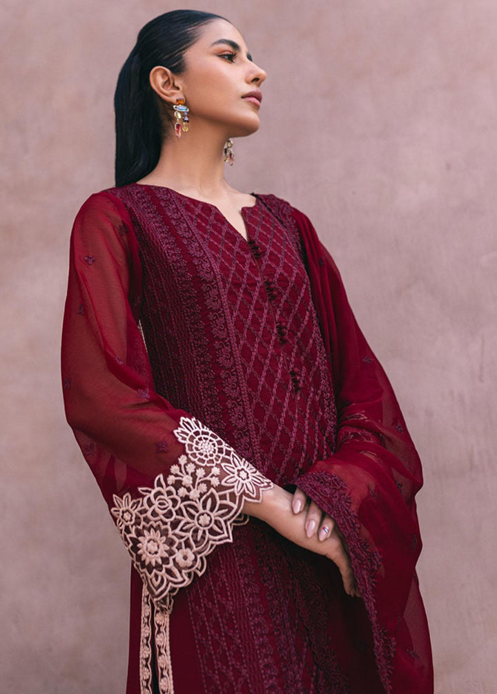 Ensembles By Azure Embroidered Chiffon Suits Unstitched 4 Piece AZU24ES AS-116 Fire Lily - Festive Collection