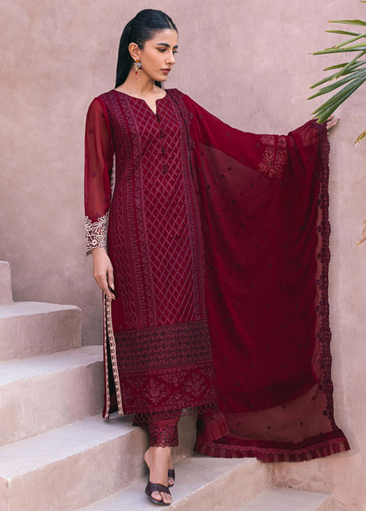Ensembles By Azure Embroidered Chiffon Suits Unstitched 4 Piece AZU24ES AS-116 Fire Lily - Festive Collection